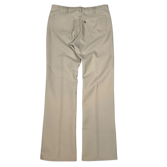 VTG‎ 80s Levis Pants Mens 36x34 Beige Dacron Polyester Straight Scovill Zip USA - Picture 3 of 16